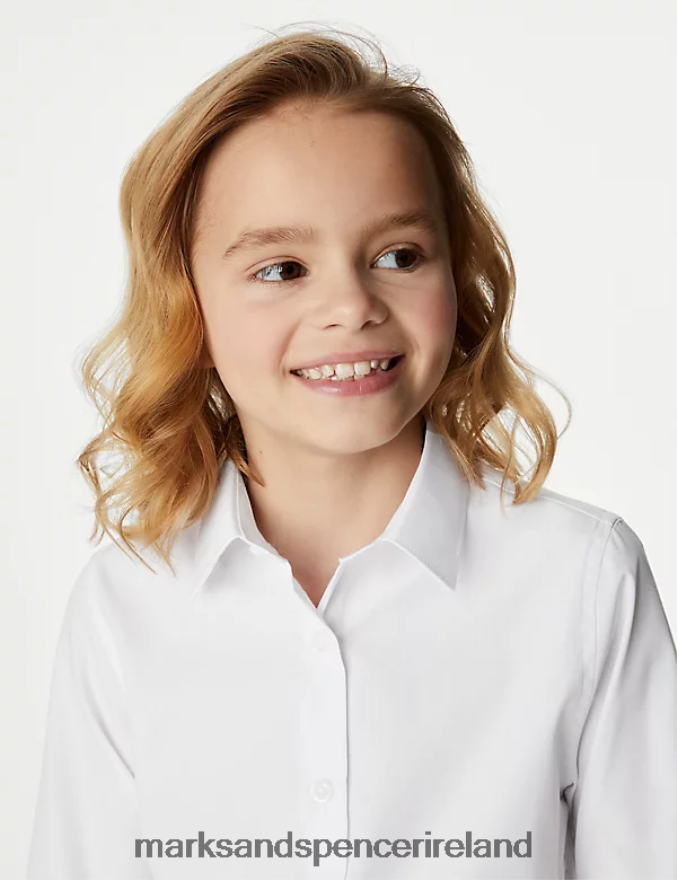 Marks & Spencer Kids 3pk Easy Iron School Shirts White School Uniform 2VJ8DF9092
