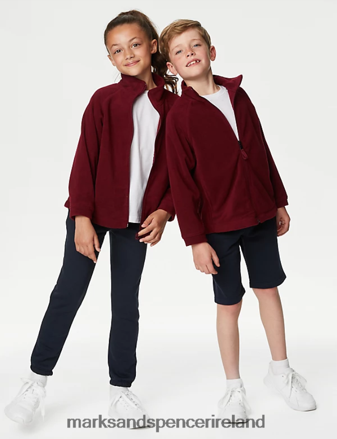 Marks & Spencer Kids Zip Fleece Burgundy School Uniform 2VJ8DF8953
