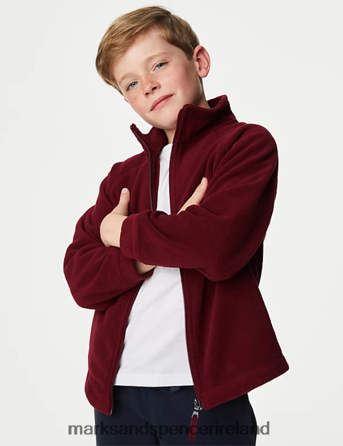 Marks & Spencer Kids Zip Fleece Burgundy School Uniform 2VJ8DF8953