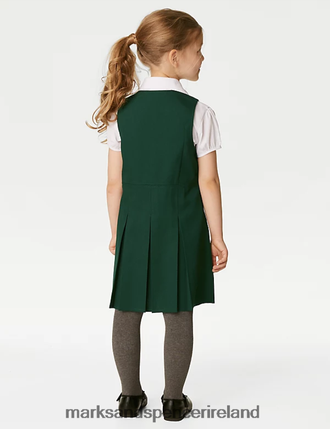 Marks & Spencer Kids Permanent Pleats School Pinafore Bottle Green School Uniform 2VJ8DF8811