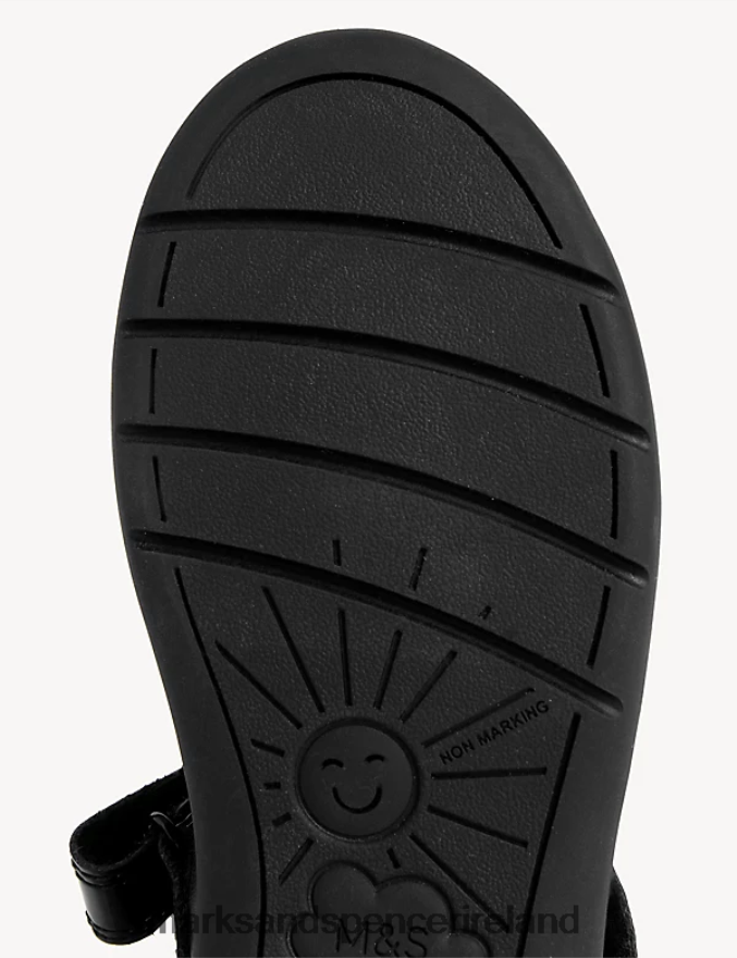 Marks & Spencer Kids Leather Riptape School Shoes Black School Uniform 2VJ8DF9404