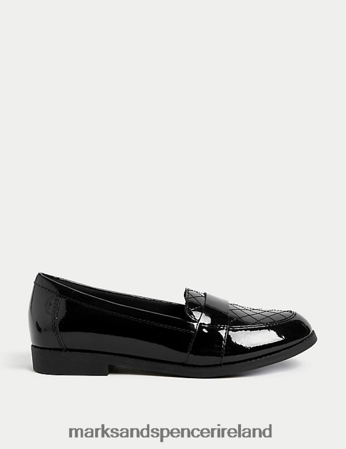 Marks & Spencer Kids Patent Freshfeet School Loafers Black School Uniform 2VJ8DF9757