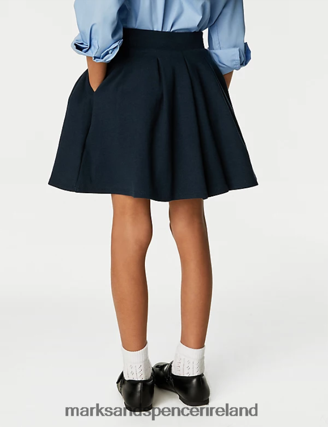 Marks & Spencer Kids 2pk Jersey Bow School Skirts Navy School Uniform 2VJ8DF9032