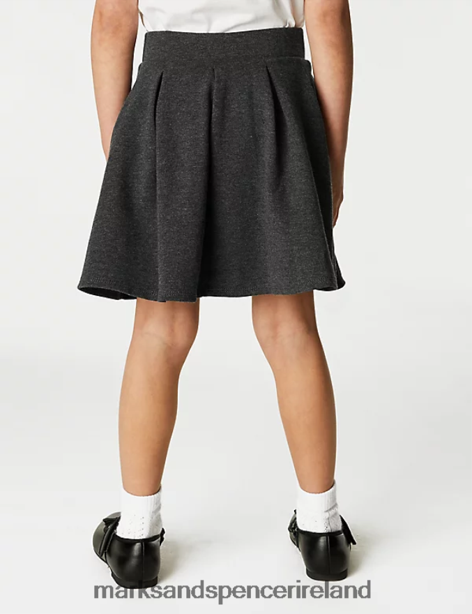 Marks & Spencer Kids Jersey Pleated School Skirt Grey School Uniform 2VJ8DF9059