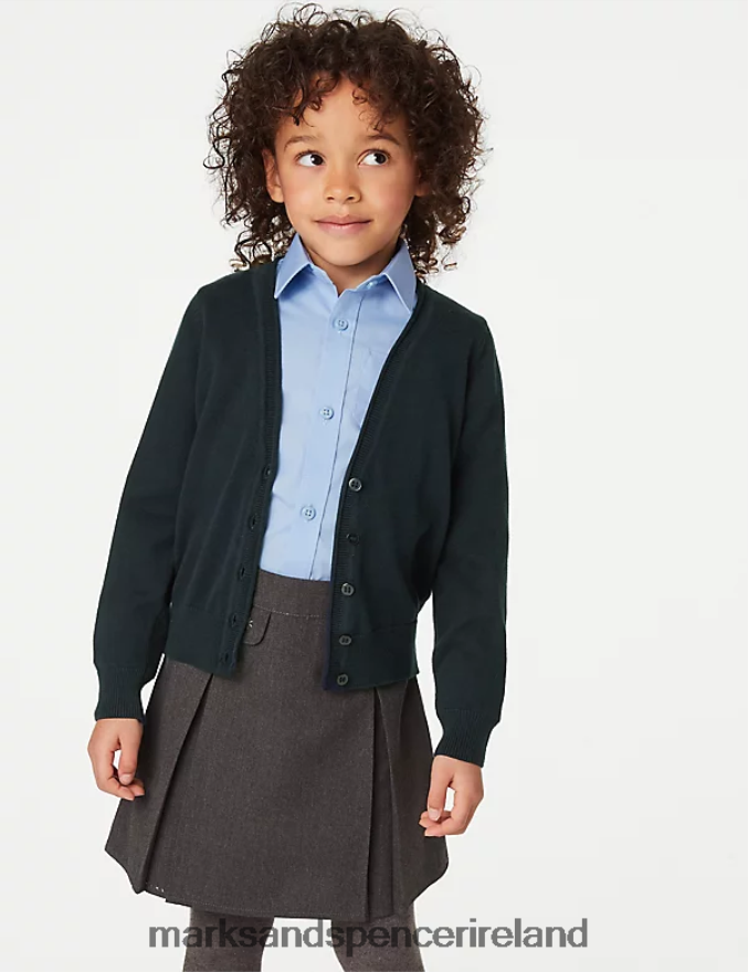 Marks & Spencer Kids 2pk Pure Cotton School Cardigan Navy School Uniform 2VJ8DF9087
