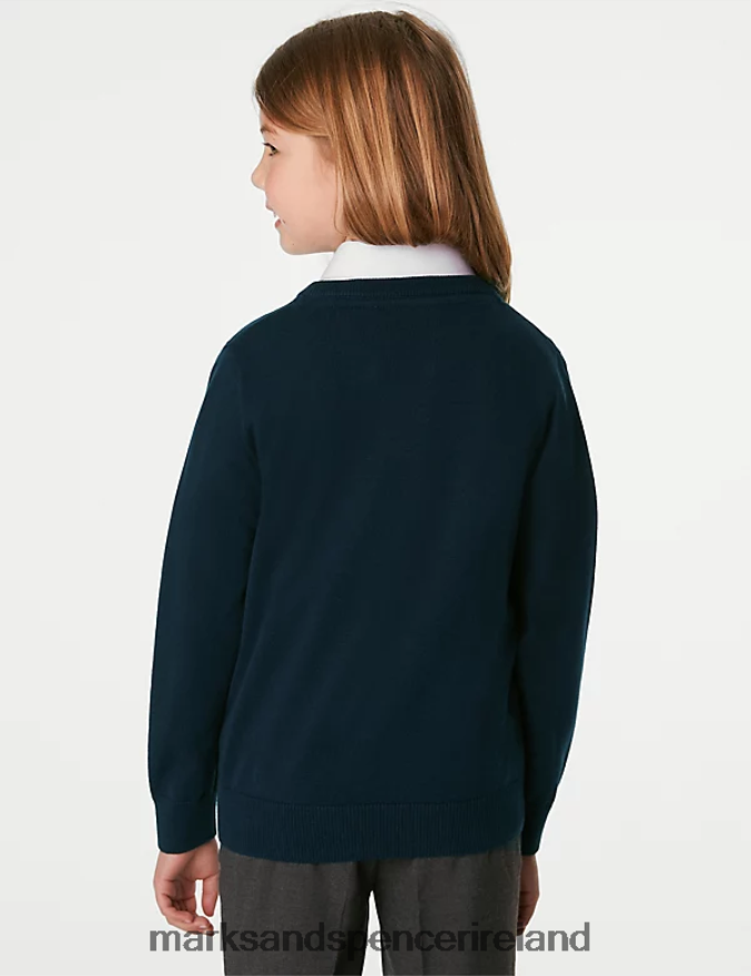 Marks & Spencer Kids 2pk Pure Cotton School Jumper Navy School Uniform 2VJ8DF8060