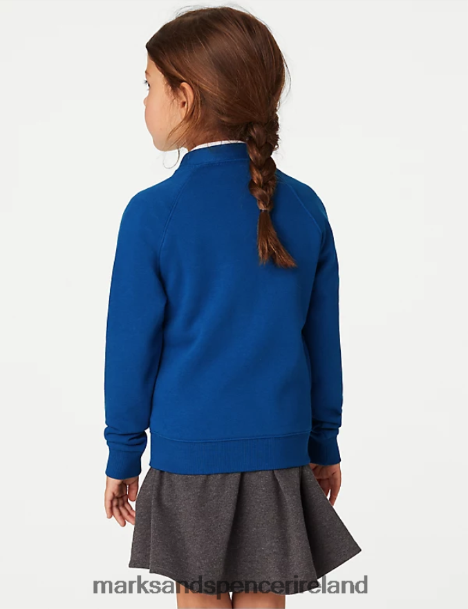 Marks & Spencer Kids Cotton Rich StayNew School Cardigan Royal Blue School Uniform 2VJ8DF9038