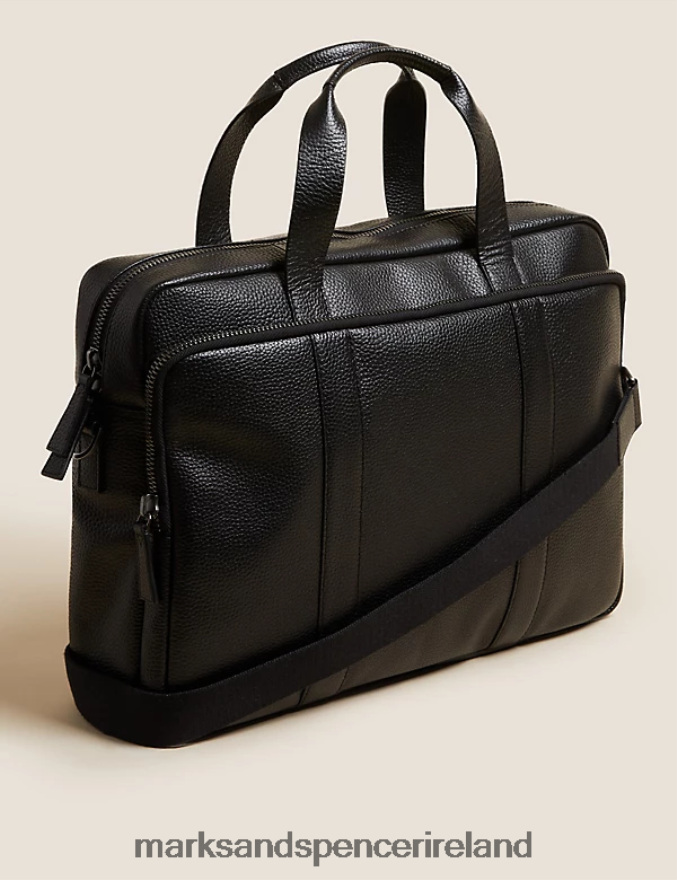 Marks & Spencer Men Leather Briefcase Black Accessories 2VJ8DF6339