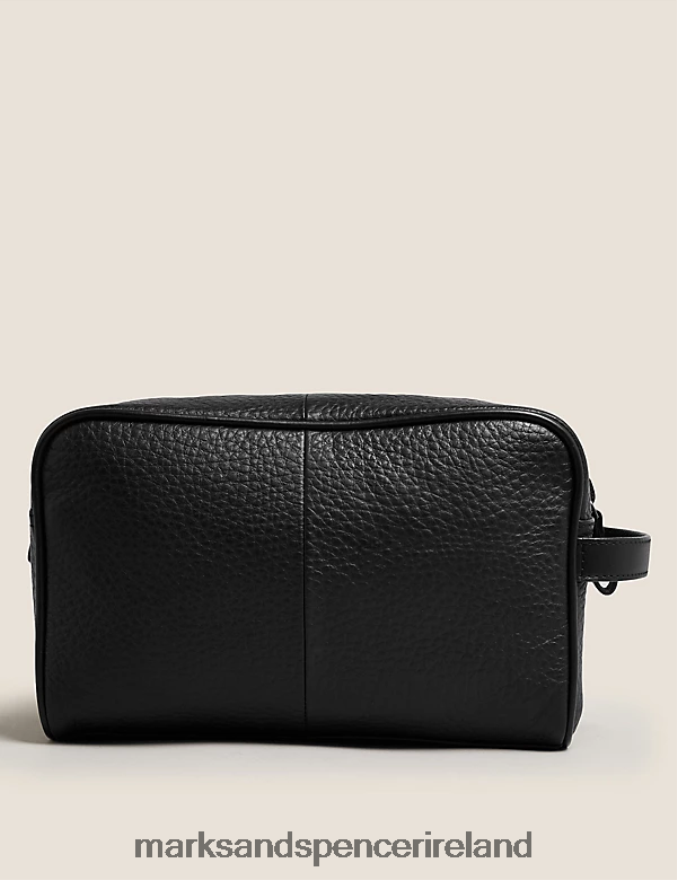 Marks & Spencer Men Leather Washbag Black Accessories 2VJ8DF6443