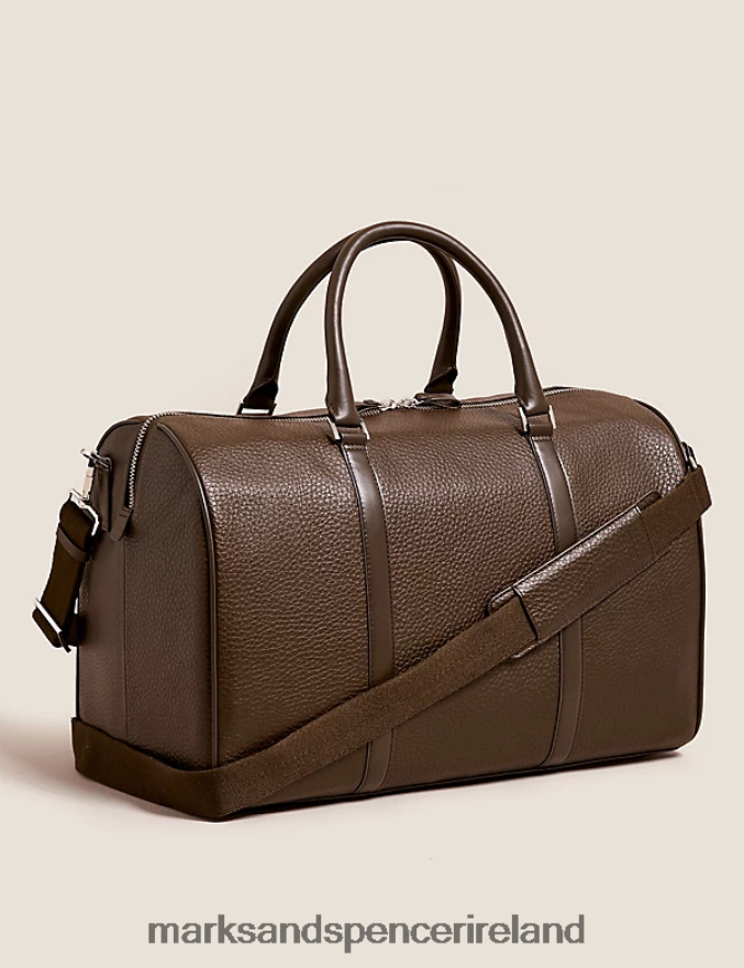 Marks & Spencer Men Leather Weekend Bag Brown Accessories 2VJ8DF6026