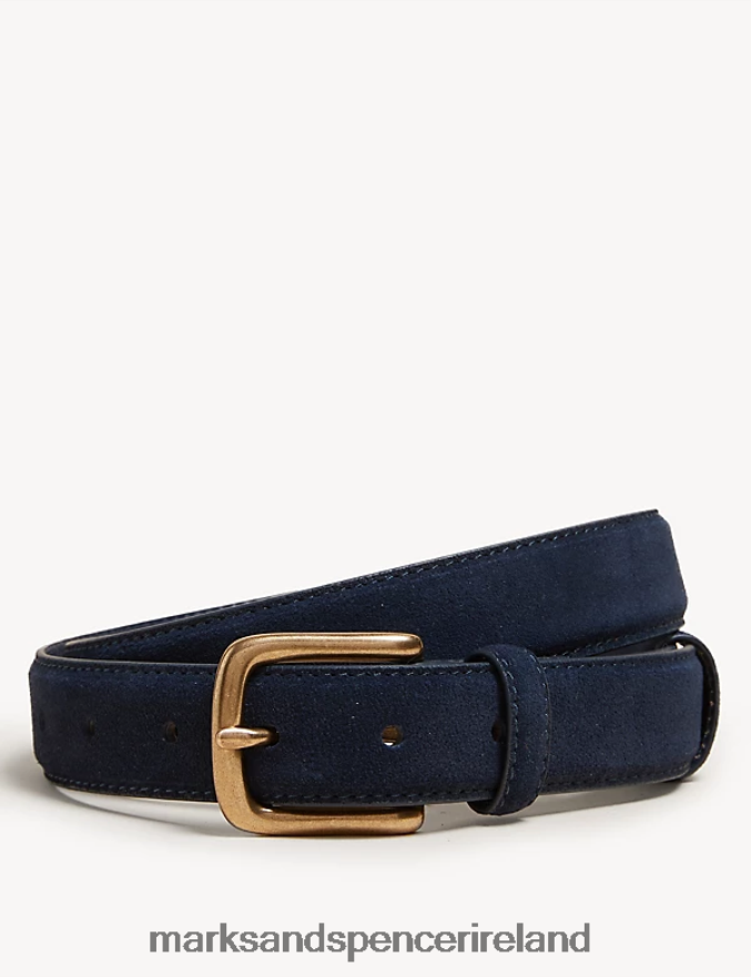 Marks & Spencer Men Suede Belt Navy Accessories 2VJ8DF5088