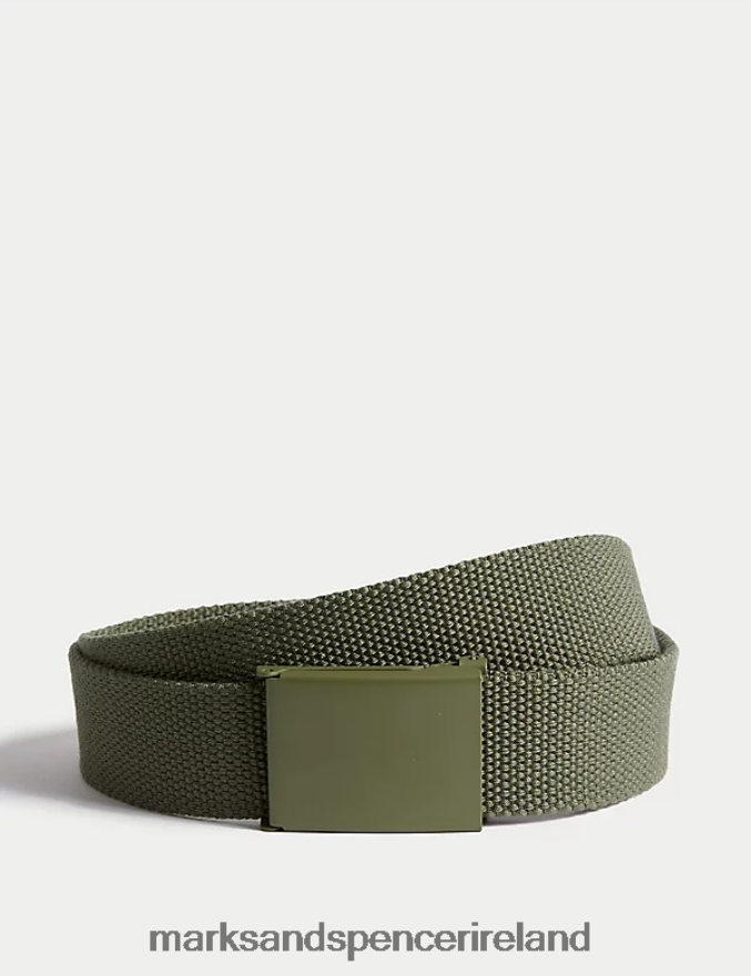 Marks & Spencer Men Textured Belt Khaki Accessories 2VJ8DF5420