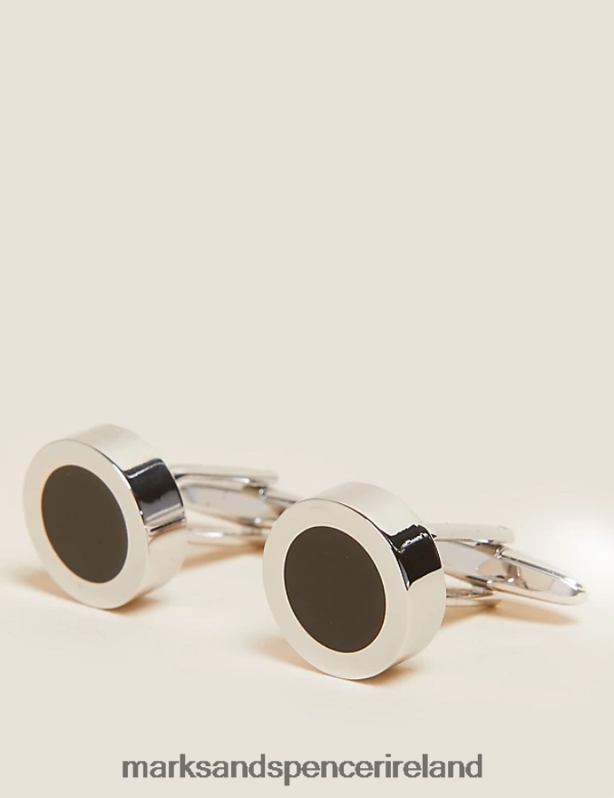Marks & Spencer Men Circular Cufflinks Silver Accessories 2VJ8DF6311
