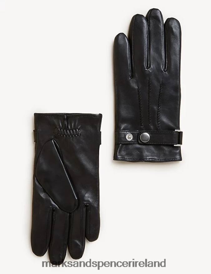 Marks & Spencer Men Leather Gloves Black Accessories 2VJ8DF5491