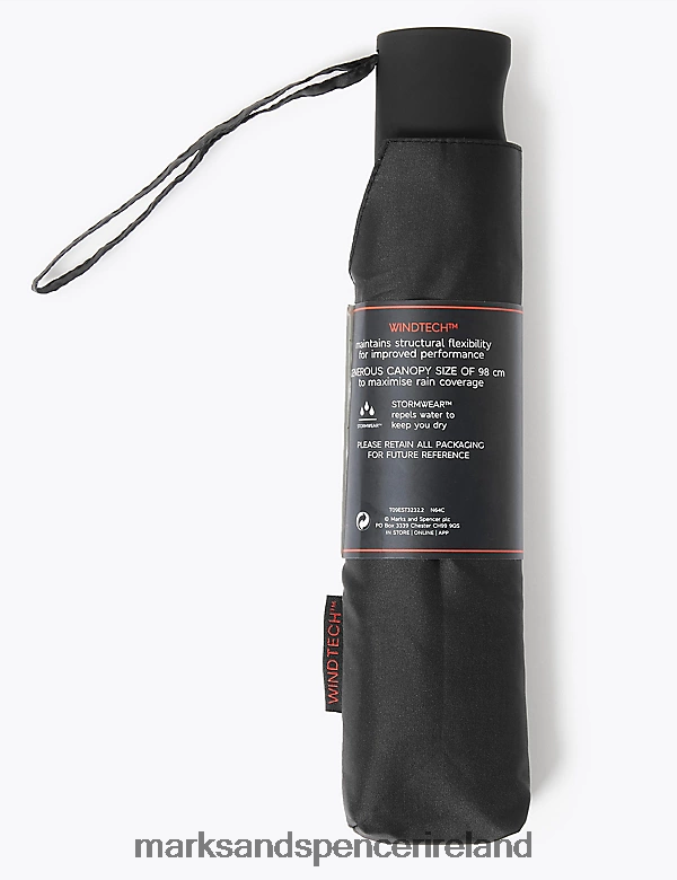 Marks & Spencer Men Recycled Polyester Umbrella with Windtech Black Accessories 2VJ8DF6530