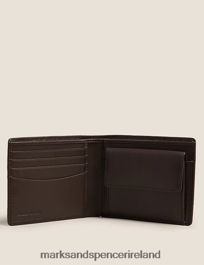 Marks & Spencer Men Leather Bi-fold Cardsafe Wallet Brown Accessories 2VJ8DF6911