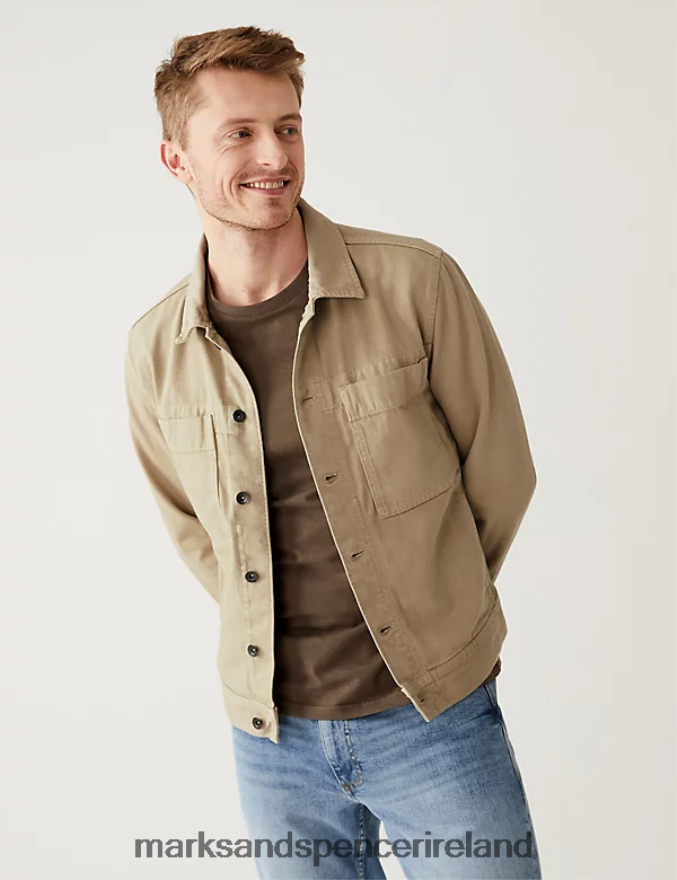Marks & Spencer Men Denim Jacket Light Stone Clothing 2VJ8DF5249