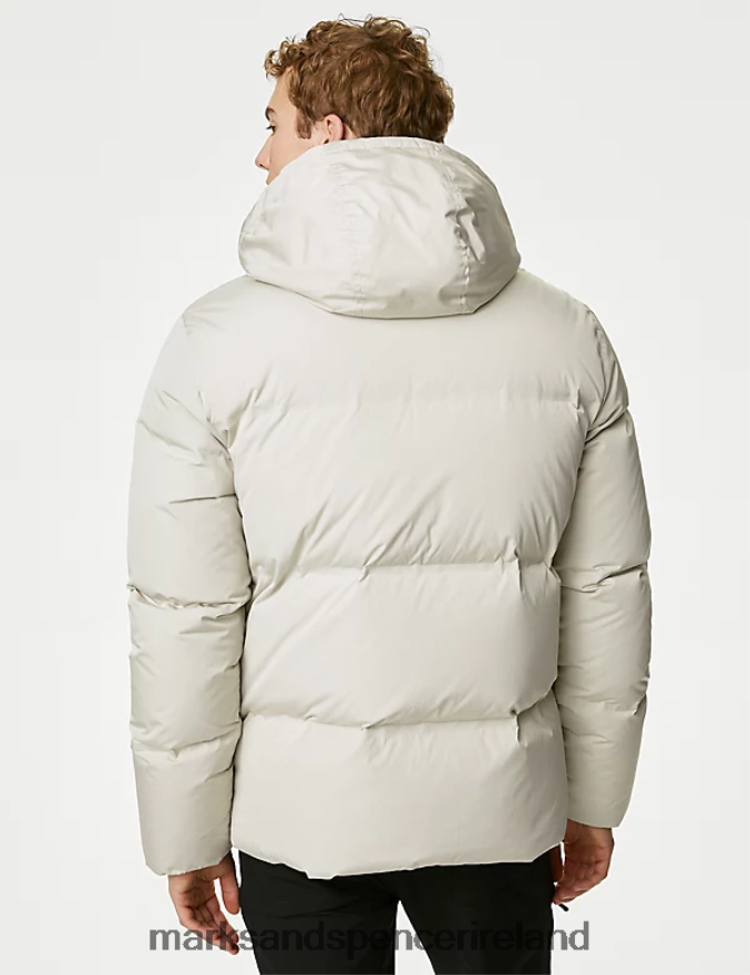 Marks & Spencer Men Feather & Down Puffer Jacket with Stormwear Stone Clothing 2VJ8DF6072