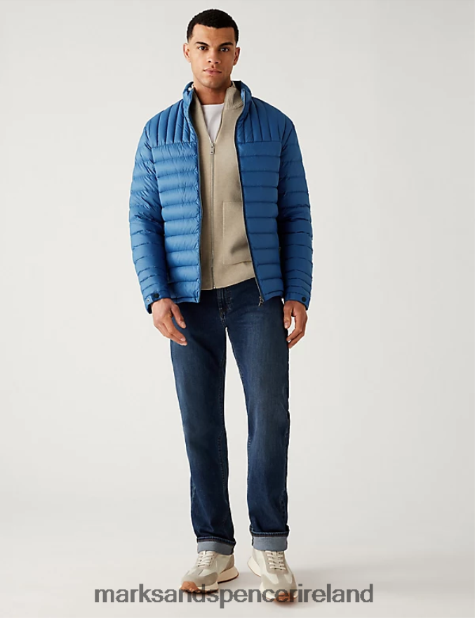 Marks & Spencer Men Feather and Down Puffer Jacket Light Airforce Clothing 2VJ8DF7476