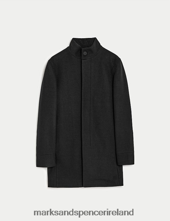 Marks & Spencer Men Funnel Neck Coat Black Clothing 2VJ8DF5064
