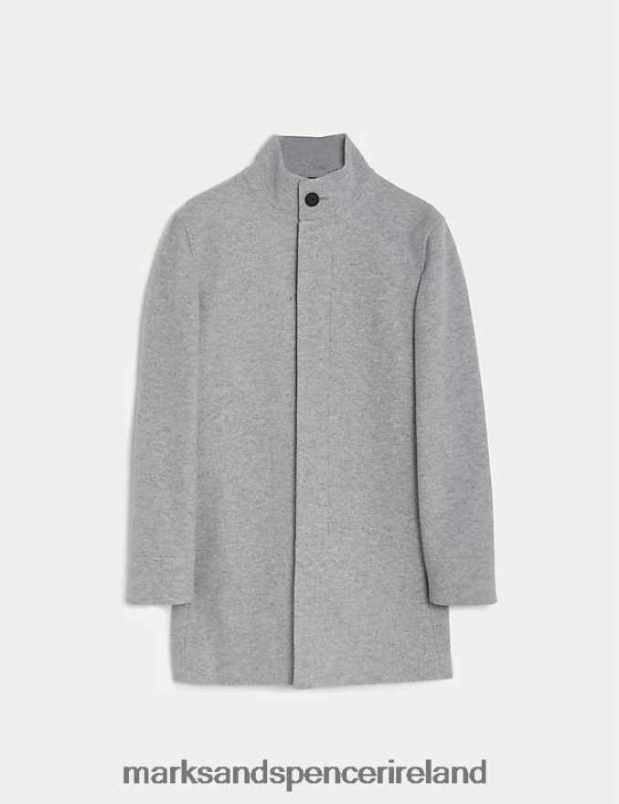 Marks & Spencer Men Funnel Neck Coat Grey Clothing 2VJ8DF4758