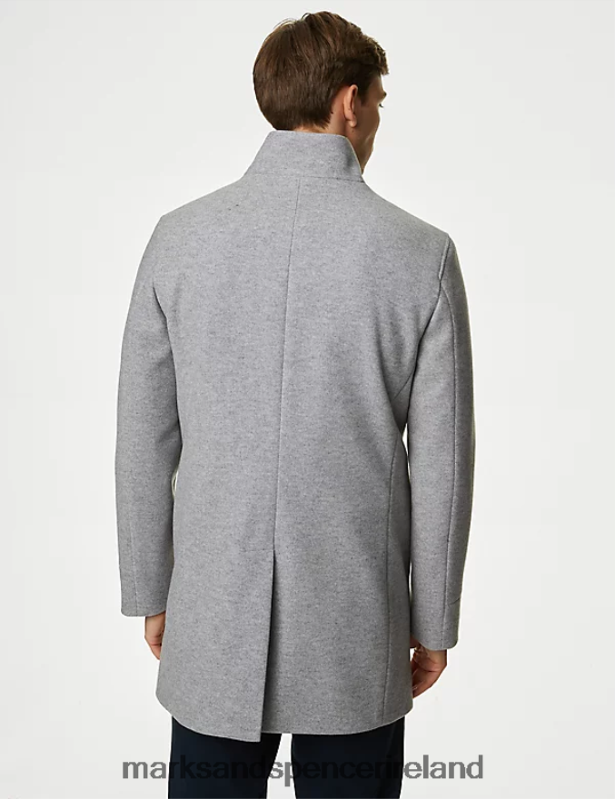 Marks & Spencer Men Funnel Neck Coat Grey Clothing 2VJ8DF4758