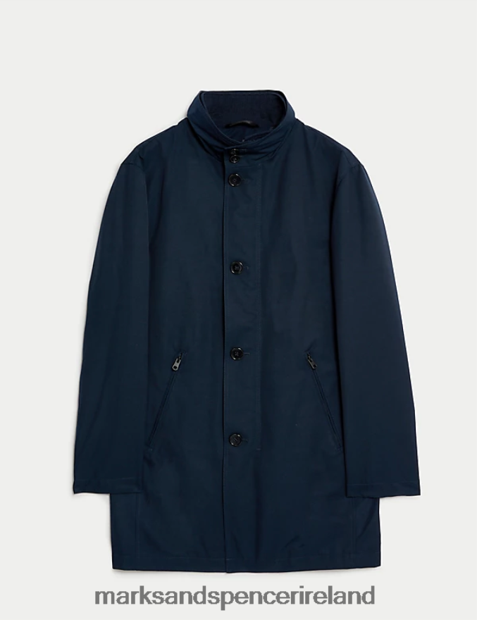 Marks & Spencer Men Funnel Neck Mac with Stormwear Navy Clothing 2VJ8DF4816