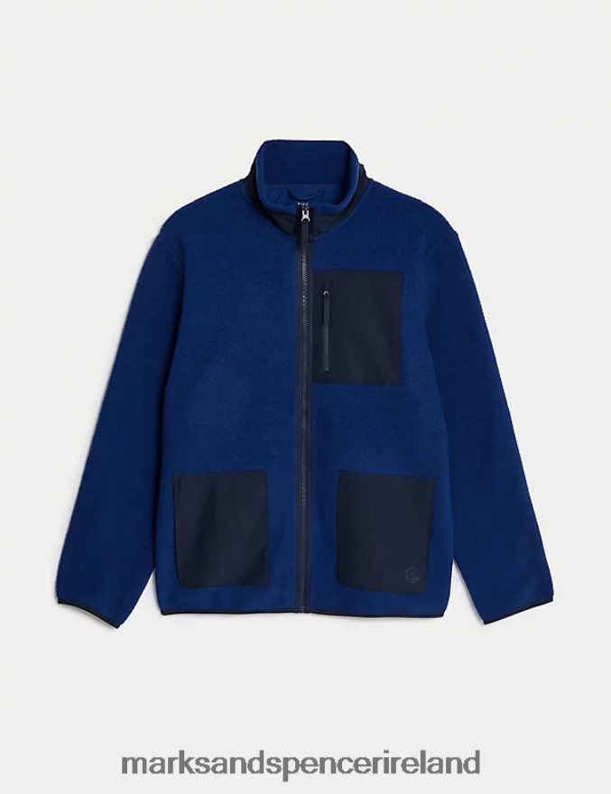 Marks & Spencer Men Polar Fleece Zip Up Jacket Dark Blue Clothing 2VJ8DF5481