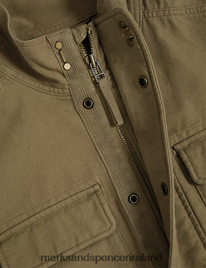 Marks & Spencer Men Pure Cotton Utility Jacket Sand Clothing 2VJ8DF6076