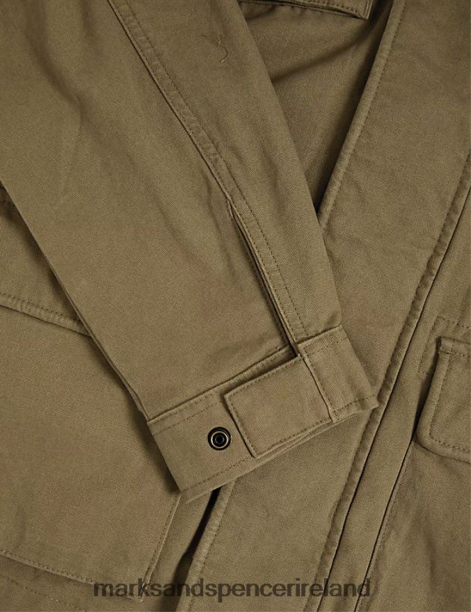 Marks & Spencer Men Pure Cotton Utility Jacket Sand Clothing 2VJ8DF6076