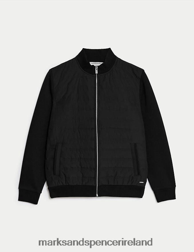 Marks & Spencer Men Quilted Bomber Jacket Black Clothing 2VJ8DF5703
