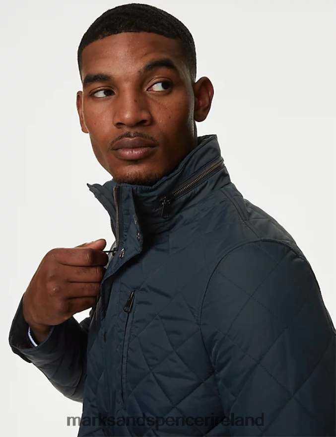 Marks & Spencer Men Quilted Utility Jacket with Stormwear Navy Clothing 2VJ8DF5245
