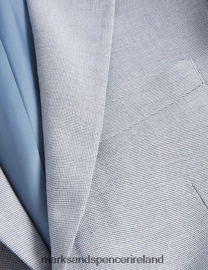 Marks & Spencer Men Slim Fit Micro Puppytooth Suit Jacket Dark Blue Clothing 2VJ8DF5267