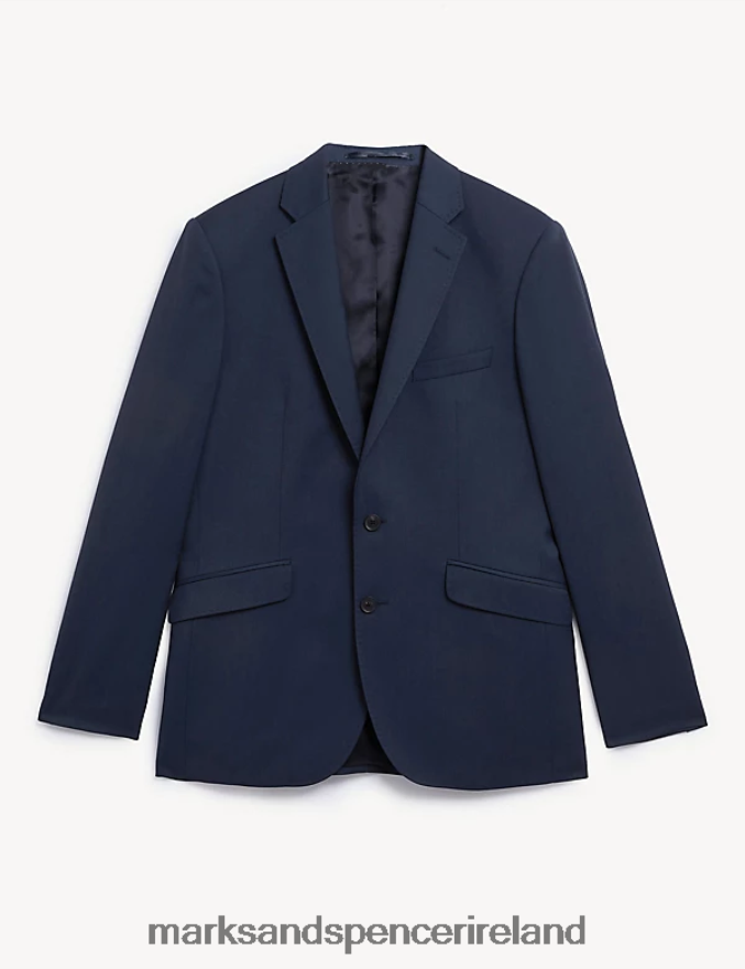 Marks & Spencer Men Slim Fit Pure Wool Twill Jacket Medium Navy Clothing 2VJ8DF6179