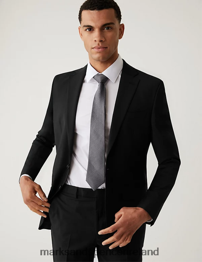 Marks & Spencer Men The Ultimate Tailored Fit Suit Jacket Black Clothing 2VJ8DF4870