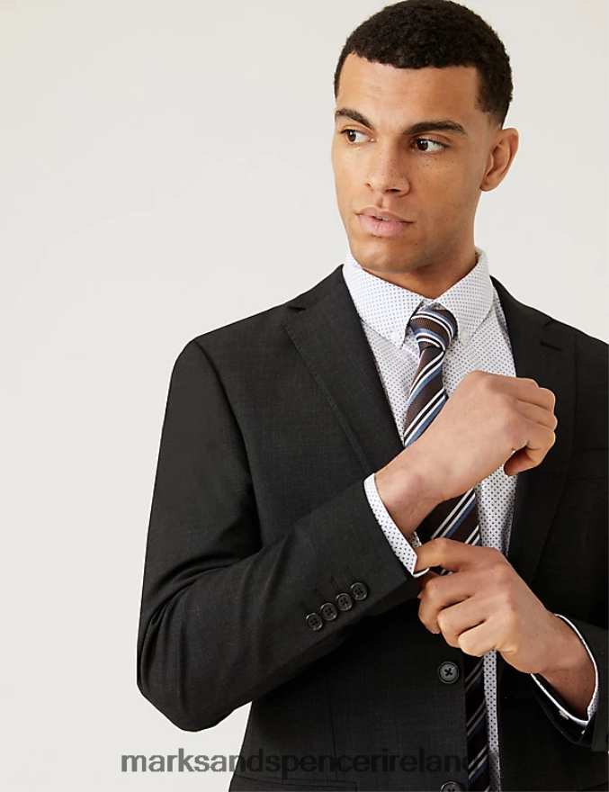 Marks & Spencer Men The Ultimate Tailored Fit Suit Jacket Charcoal Clothing 2VJ8DF5195