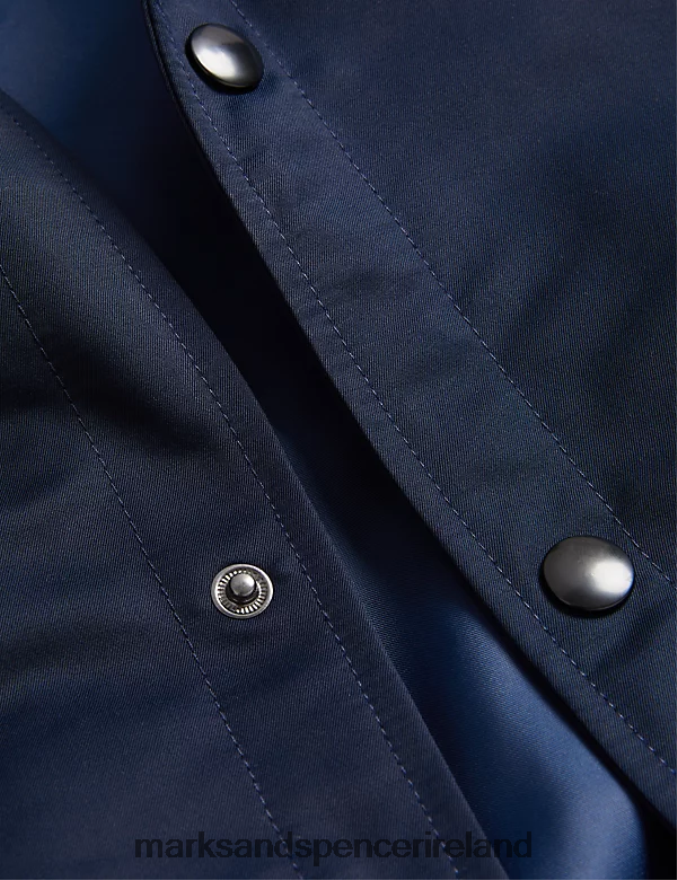 Marks & Spencer Men Varsity Bomber Jacket with Stormwear Dark Navy Clothing 2VJ8DF5753