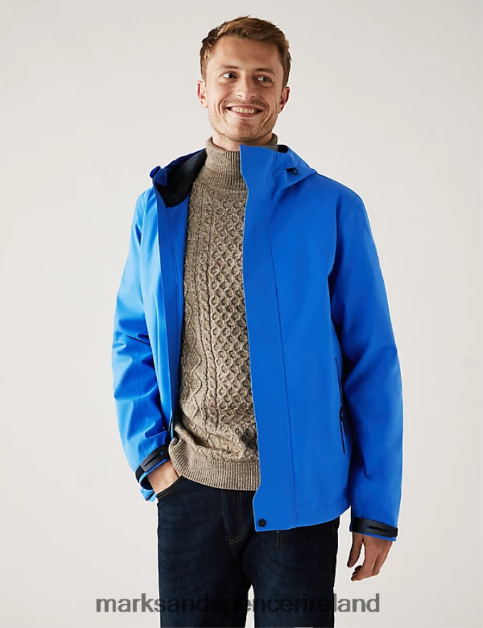 Marks & Spencer Men Waterproof Anorak Blue Clothing 2VJ8DF7432