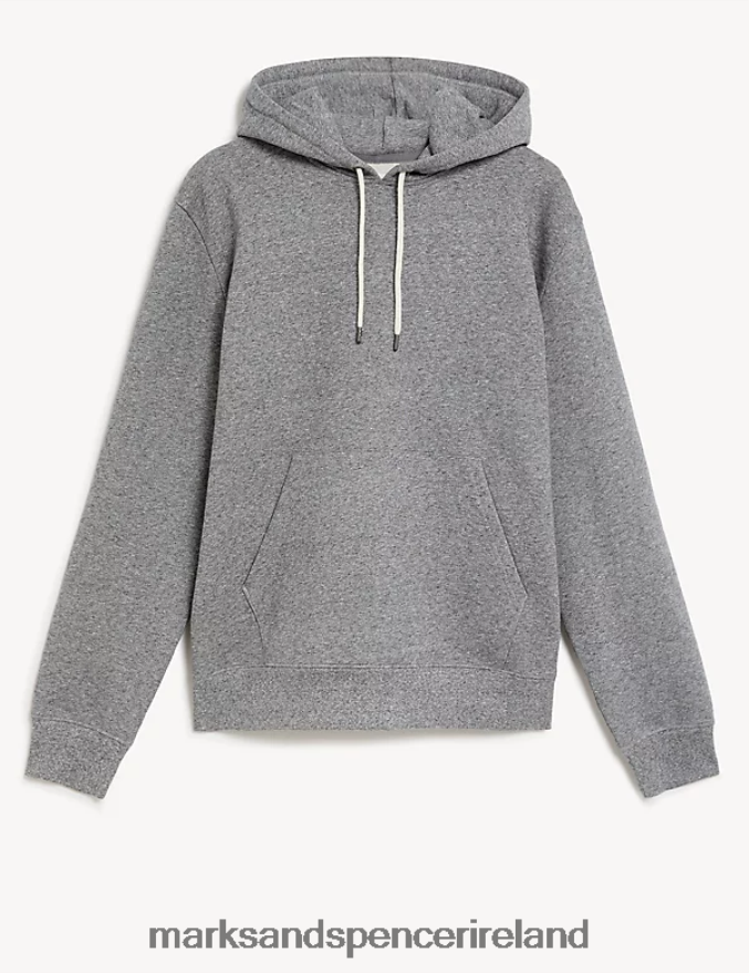 Marks & Spencer Men Pure Cotton Hoodie Grey Clothing 2VJ8DF6272