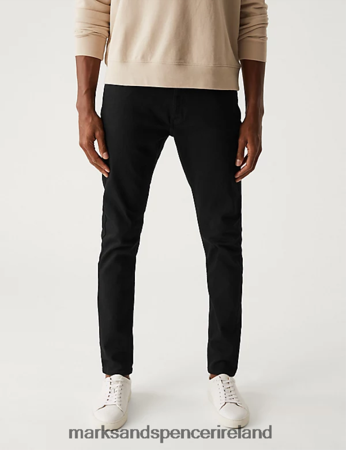 Marks & Spencer Men Skinny Fit Stretch Jeans Black Clothing 2VJ8DF6915