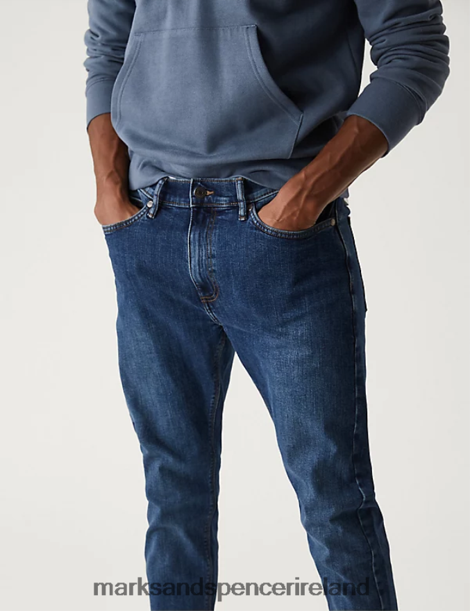 Marks & Spencer Men Skinny Fit Stretch Jeans Blue Clothing 2VJ8DF7258