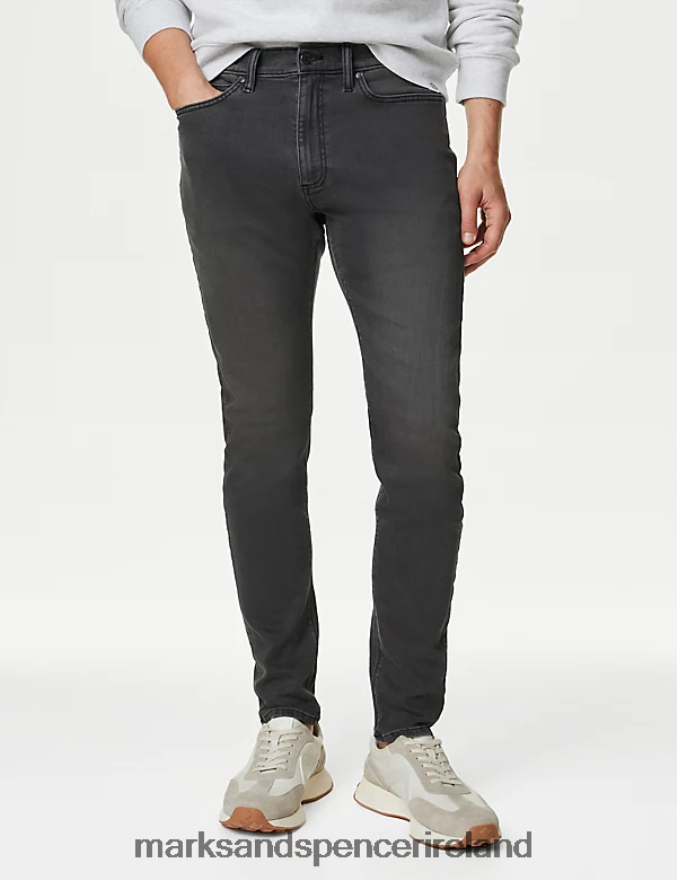 Marks & Spencer Men Skinny Fit Stretch Jeans Charcoal Clothing 2VJ8DF7259