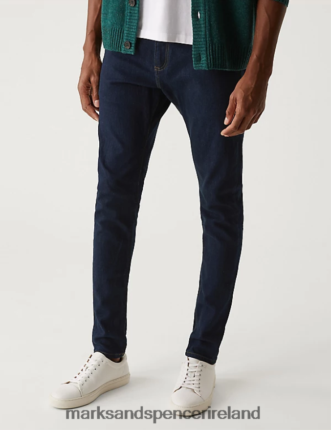Marks & Spencer Men Skinny Fit Stretch Jeans Indigo Clothing 2VJ8DF7257