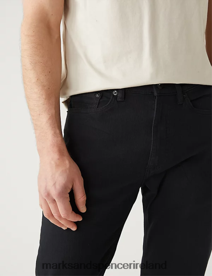 Marks & Spencer Men Straight Fit 360 Flex Jeans Black Clothing 2VJ8DF7038