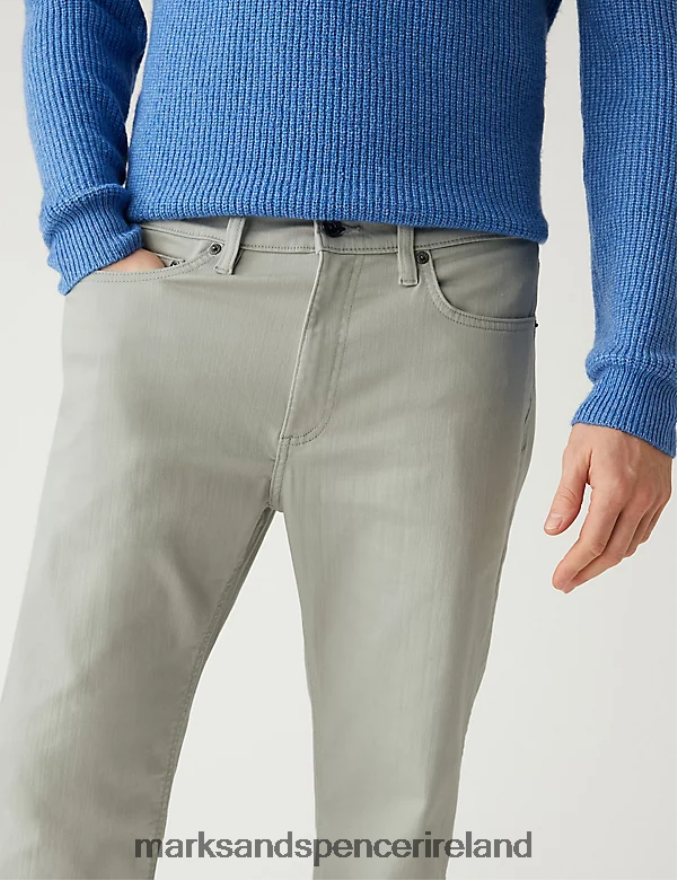 Marks & Spencer Men Straight Fit 360 Flex Jeans Light Grey Clothing 2VJ8DF7041