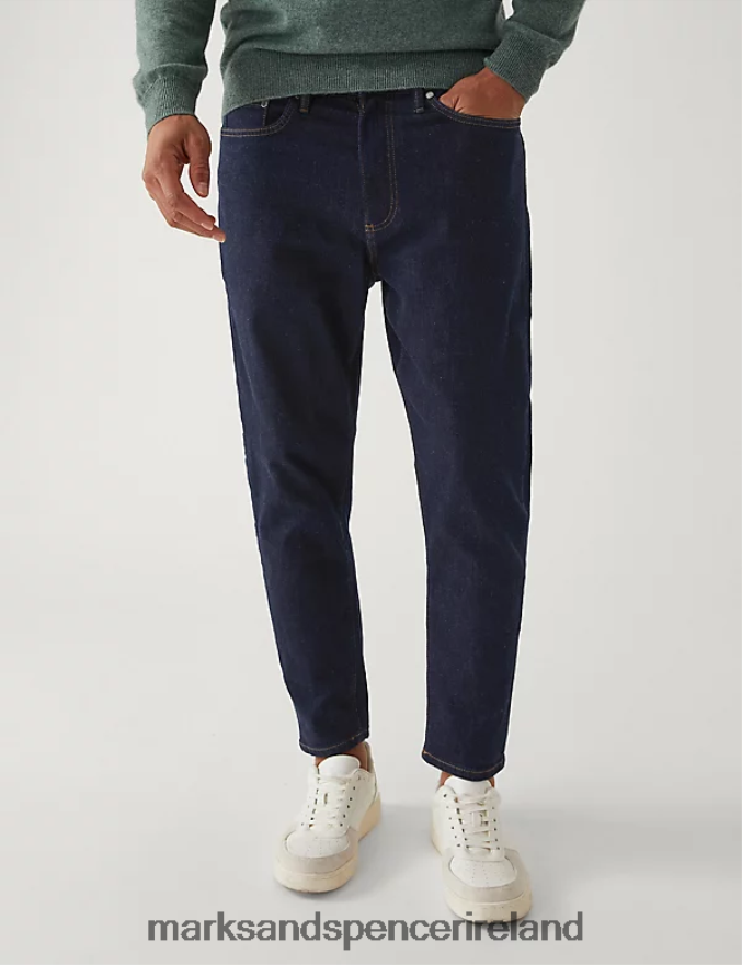 Marks & Spencer Men Tapered Fit Stretch Jeans Indigo Clothing 2VJ8DF7025