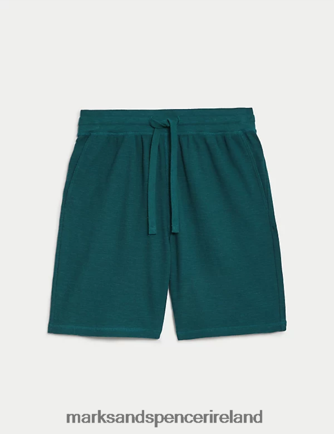 Marks & Spencer Men Pure Cotton Loungewear Shorts Dark Evergreen Clothing 2VJ8DF6938