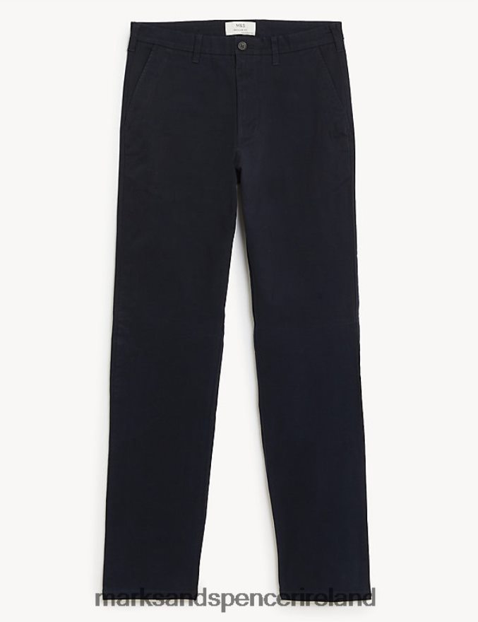 Marks & Spencer Men Big & Tall Regular Fit Stretch Chinos Dark Navy Clothing 2VJ8DF6966