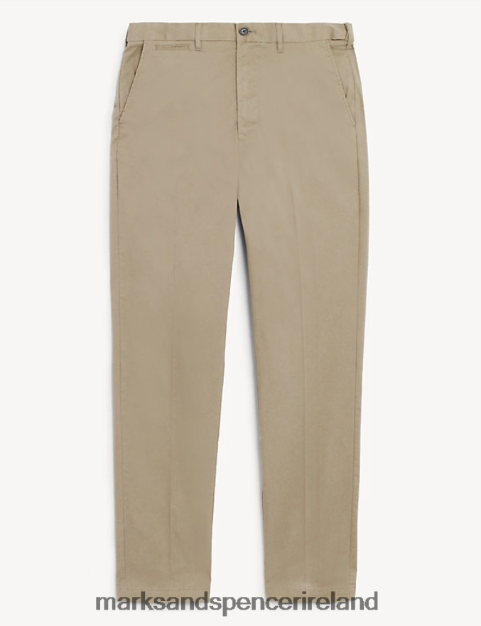 Marks & Spencer Men Regular Fit Super Lightweight Chinos Dark Bronze Clothing 2VJ8DF6057