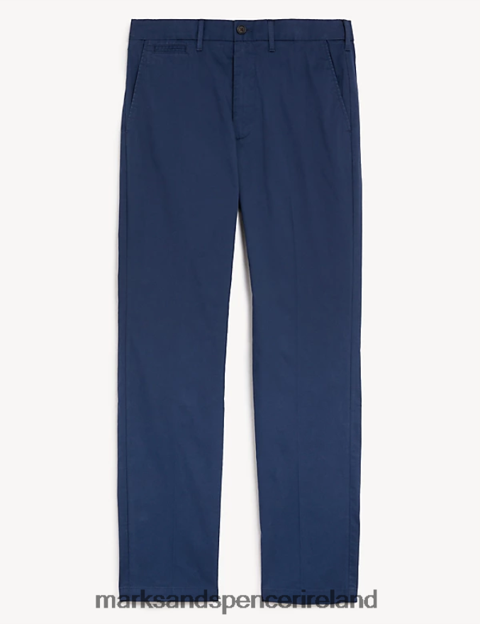 Marks & Spencer Men Regular Fit Super Lightweight Chinos Indigo Clothing 2VJ8DF5665